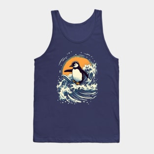 Penguin surfing Tank Top